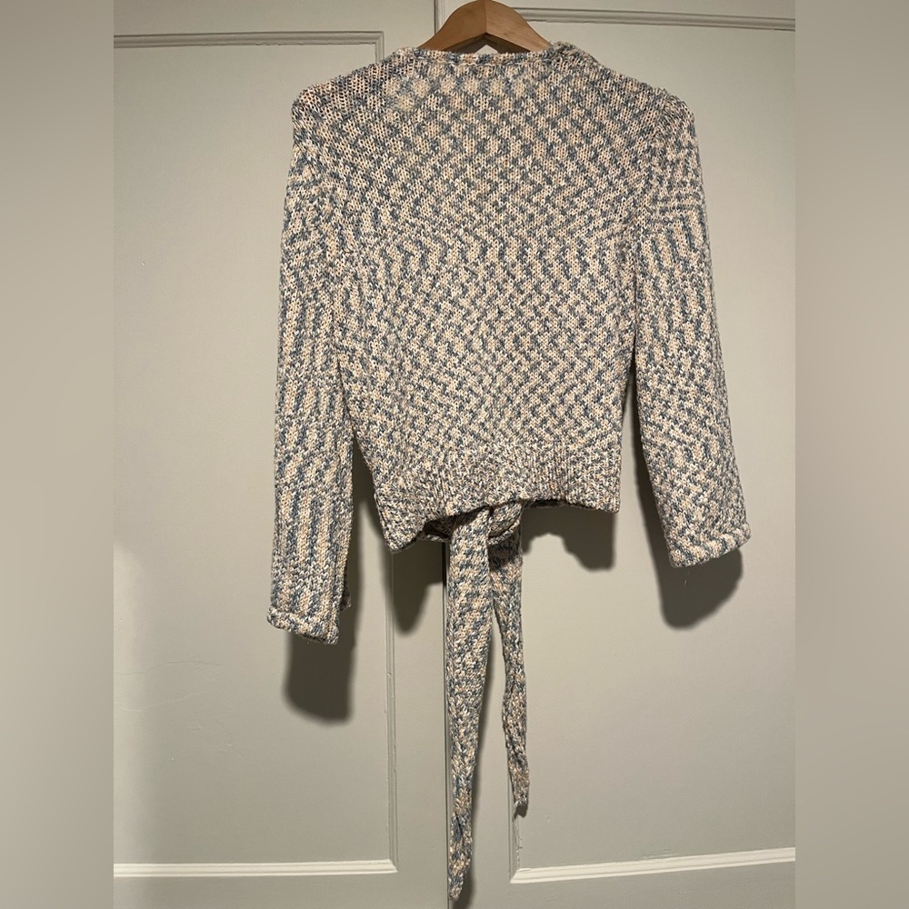 Soft Surroundings Tie Front Patterned Sweater - image 3